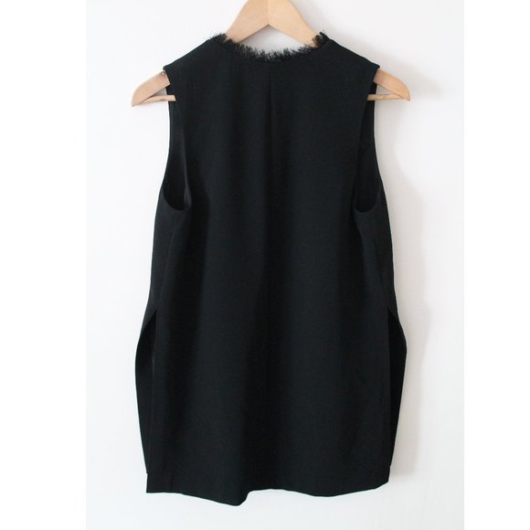 Elizabeth and James Hannover Frayed Edge Long Vest /Small / Black Career - Picture 6 of 12